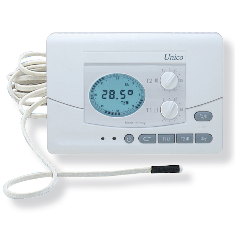 UNICO SONDA programmable thermostat with 2 temperatures setting and external probe